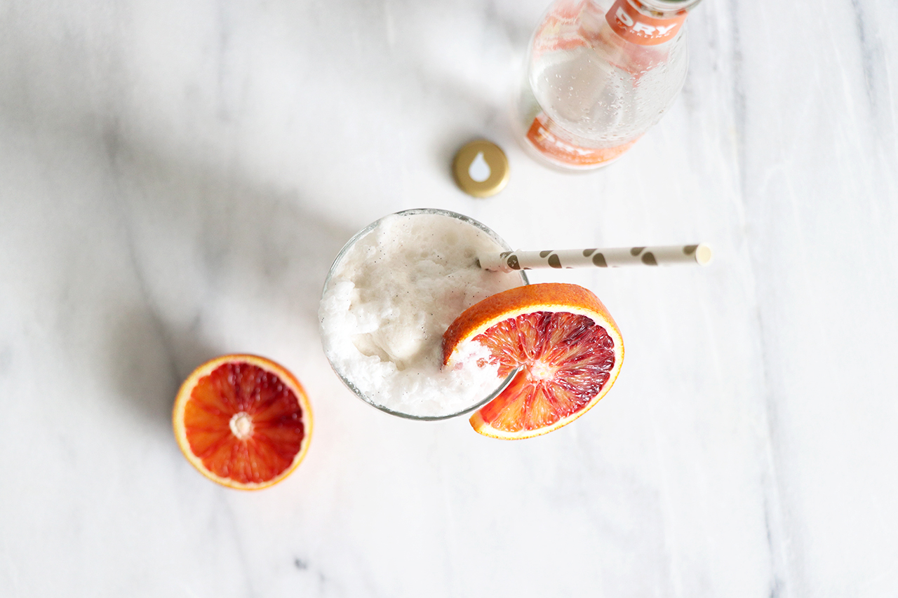 Blood Orange + Coconut Ice-Cream Floats with DRY Sparkling Soda | HealthyGroceryGirl.com 